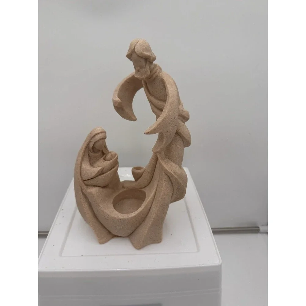 Mary, Joseph, and Jesus Tealight Candle Holder 9